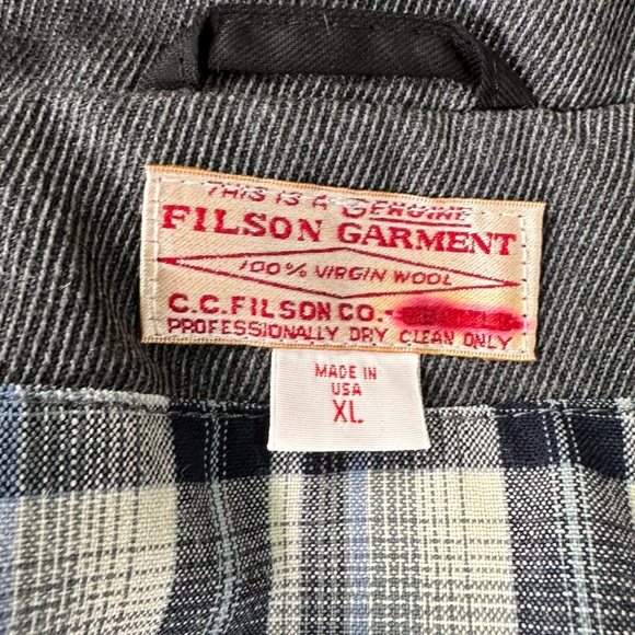 Filson Whipcord Western Vest Virgin Wool Mackinaw Pockets USA Style 10064 Sz XL - Picture 8 of 9